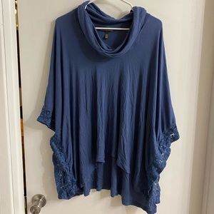 Victorias Secret navy mock neck poncho/shawl size medium